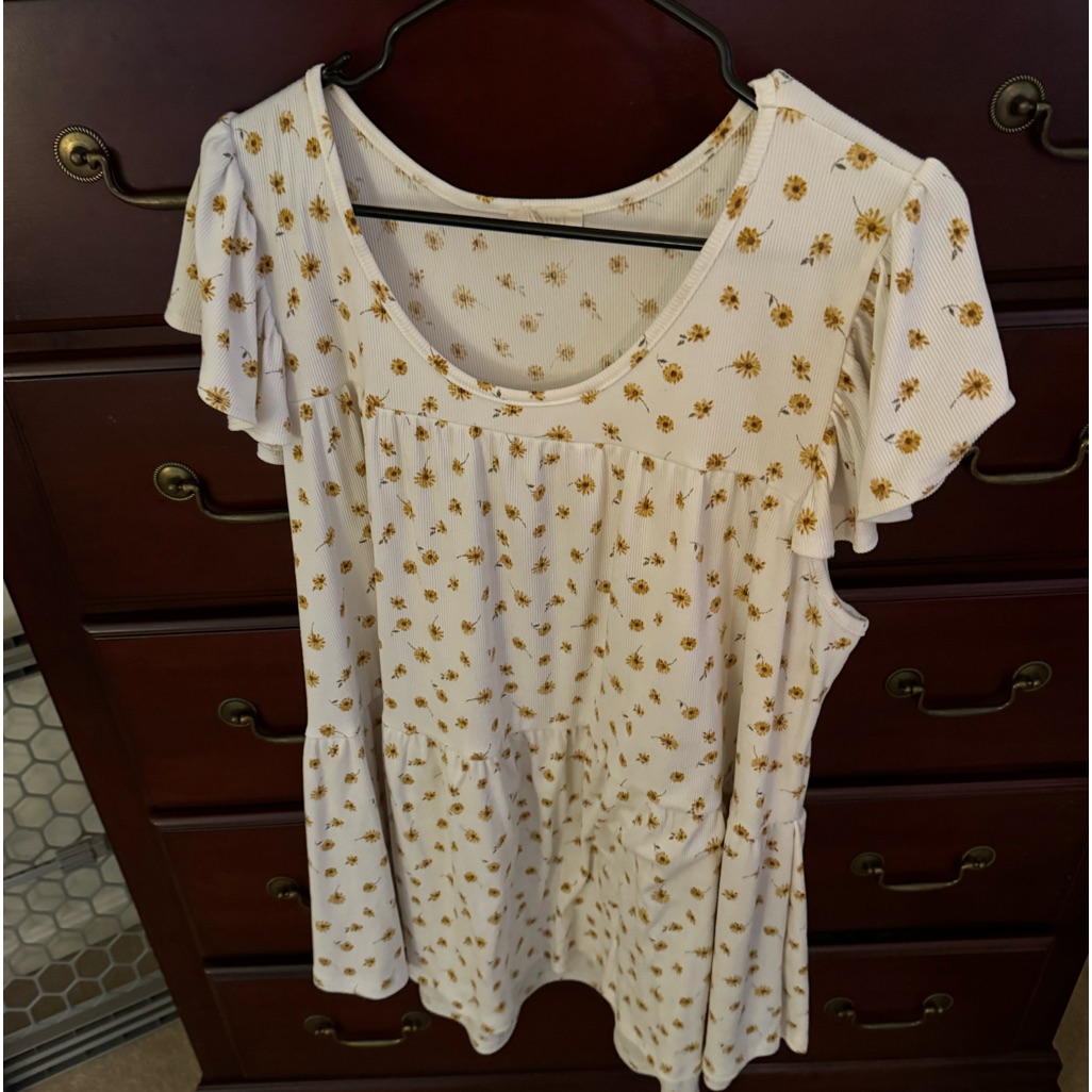 Floral Babydoll With Flutter Sleeve Floral Babydoll With Flutter Sleeve
